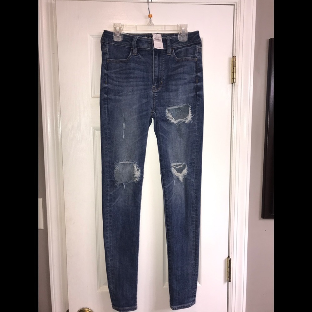 NWT Am Eagle Super hi rise Jeggings SZ 0